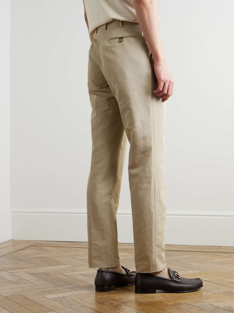 Pienza Straight-Leg Linen and Cotton-Blend Trousers 4