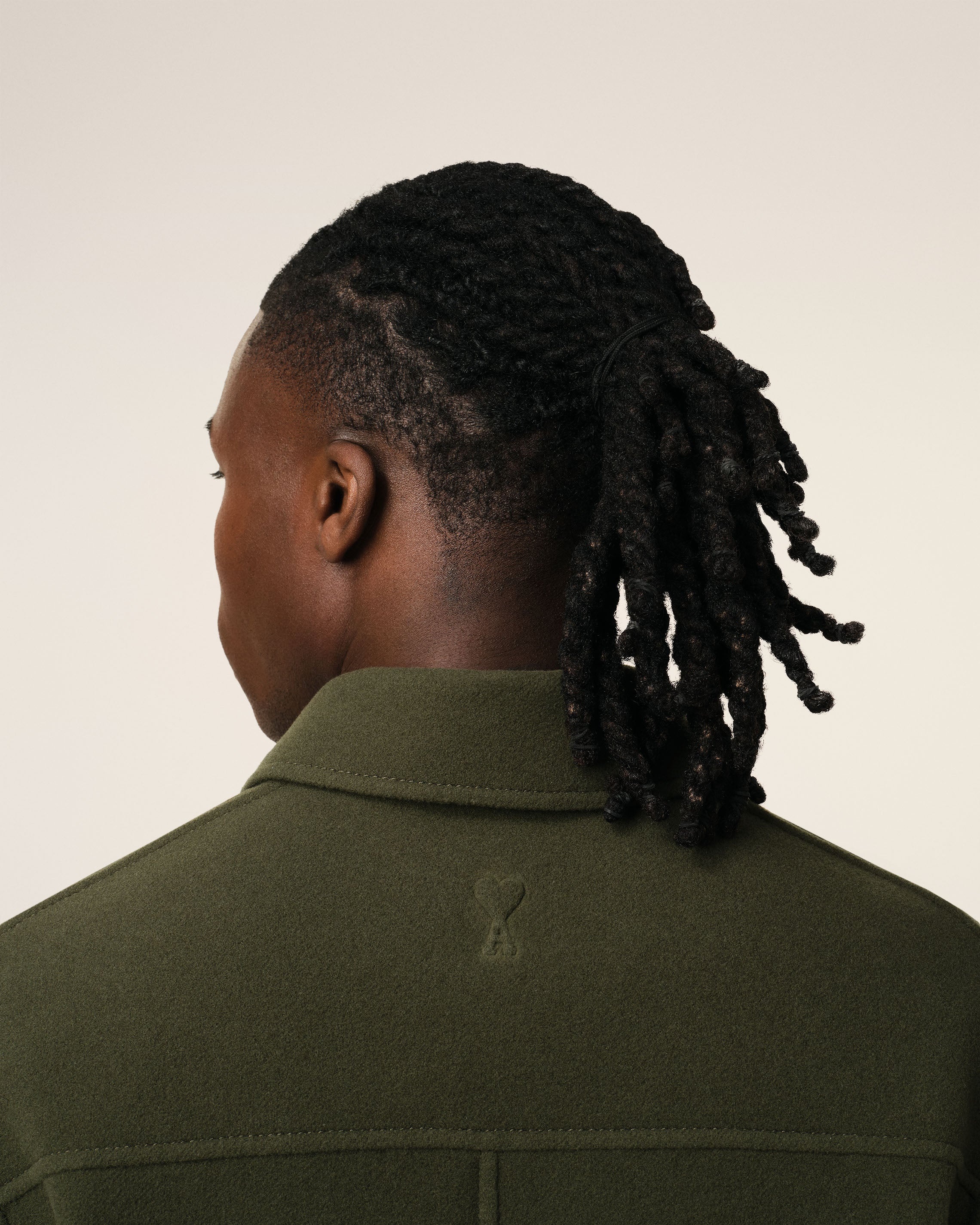 GREEN WOOL KNIT BOXY BUTTONED JACKET - 4