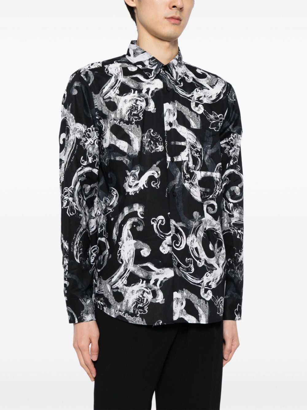 baroque-print cotton shirt - 3