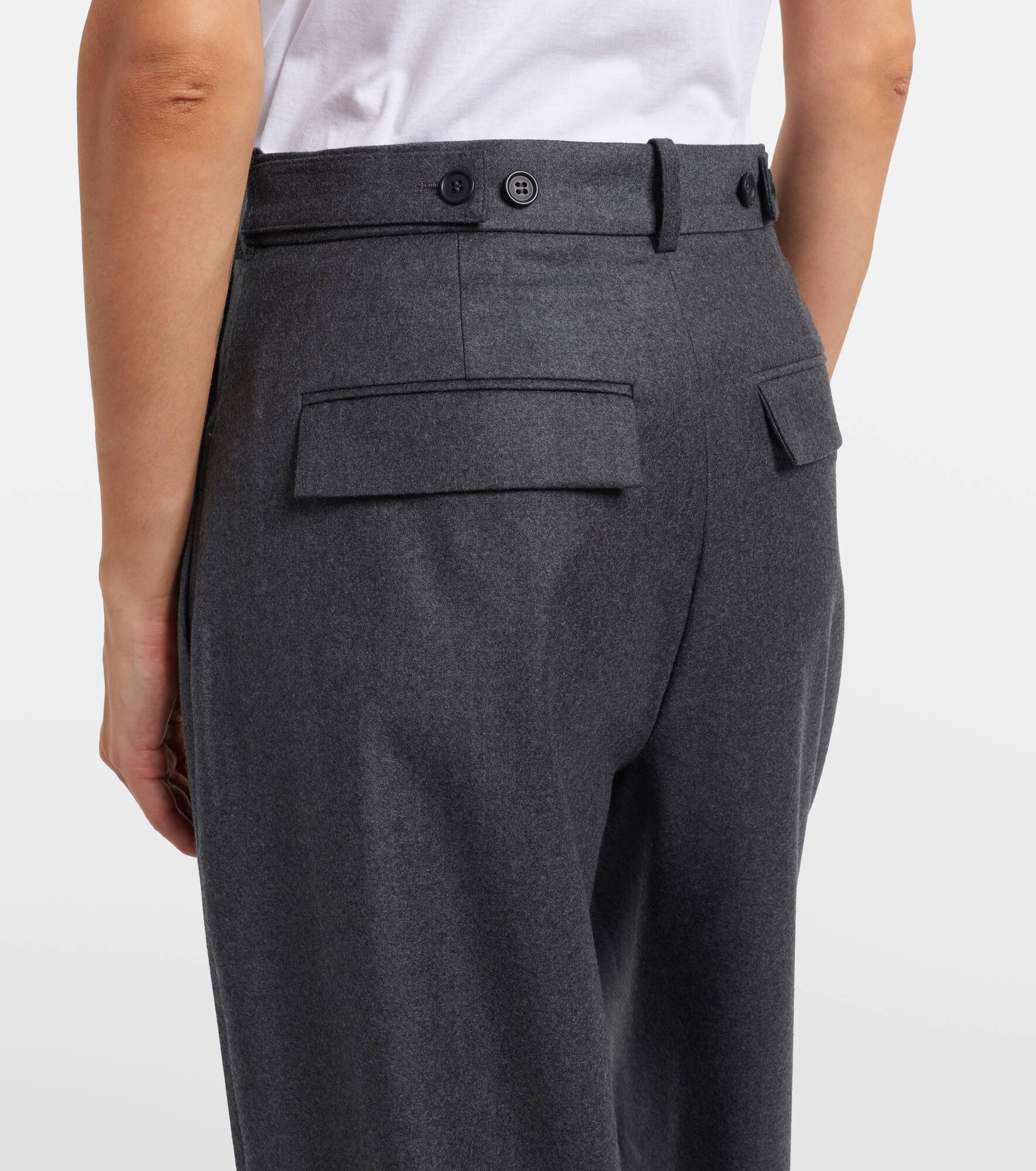 Virgin wool flannel wide-leg pants - 6