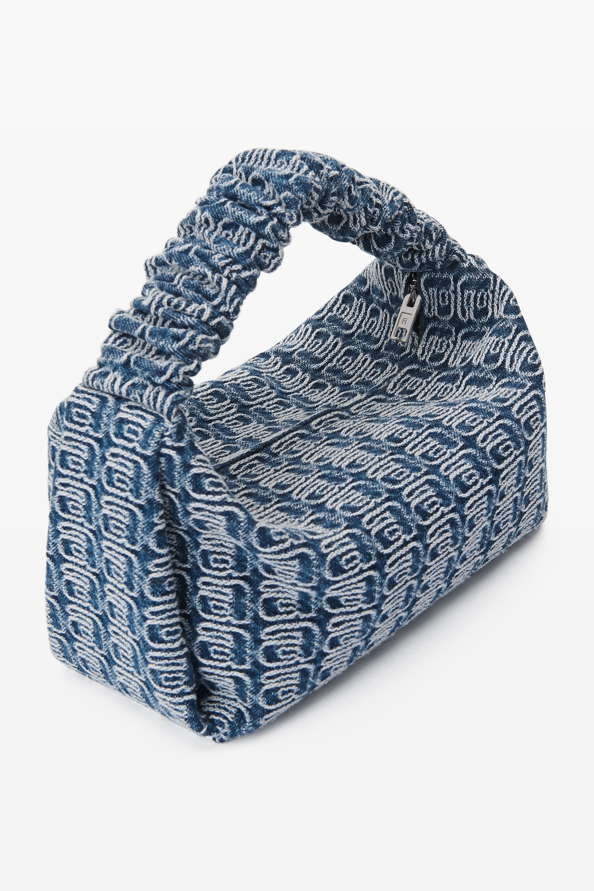 SCRUNCHIE SMALL BAG IN JACQUARD DENIM - 2