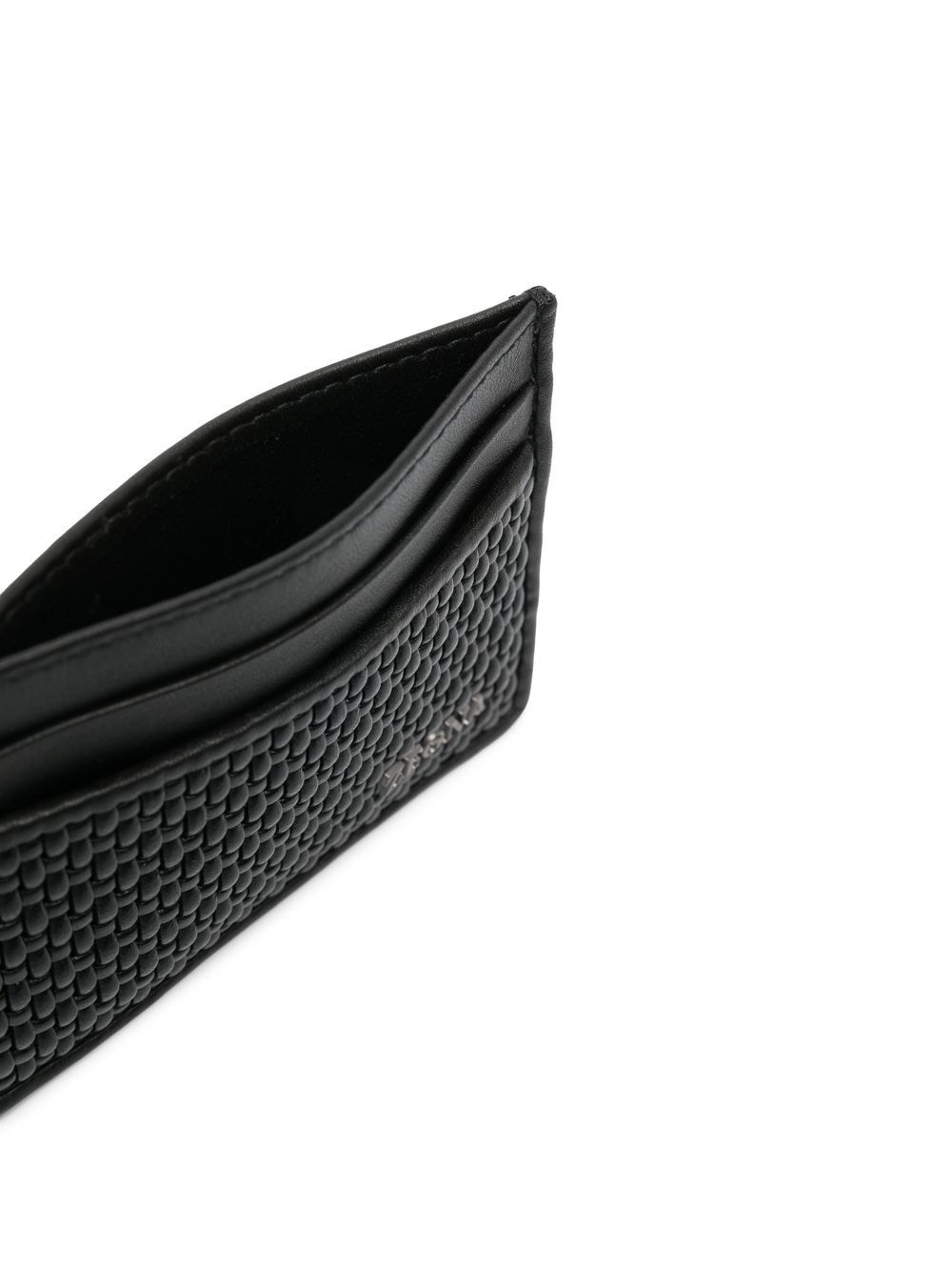 textured embossed-logo cardholder - 3
