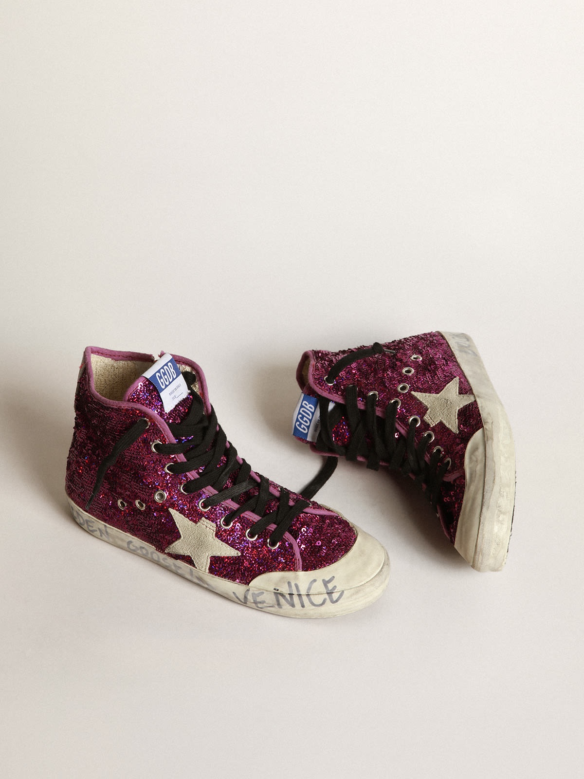 Francy sneakers with sequins and handwritten lettering on the outsole - 2