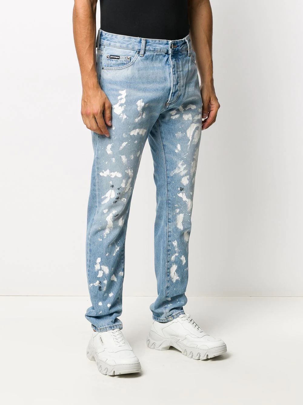 paint-splatter slim-fit jeans - 3