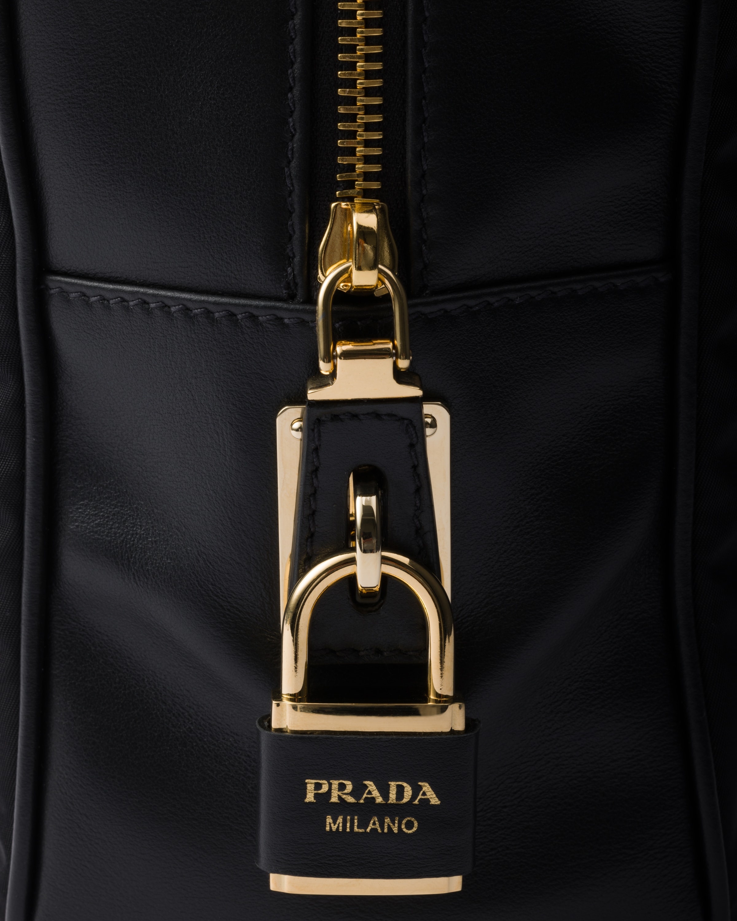 Large Re-Nylon and leather top-handle bag - 5