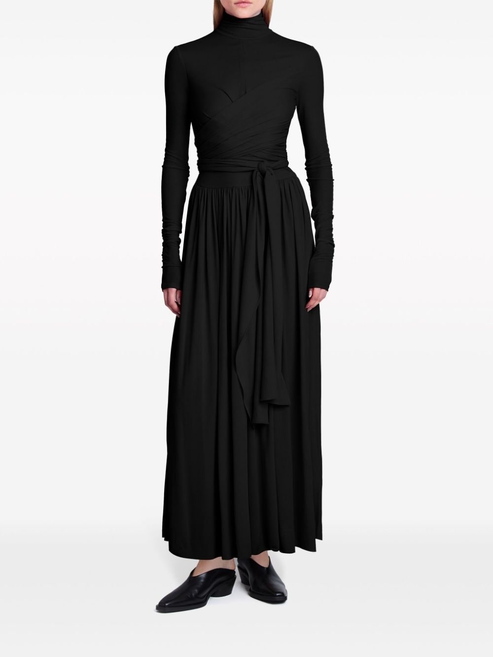 crepe jersey wrap maxi dress - 2