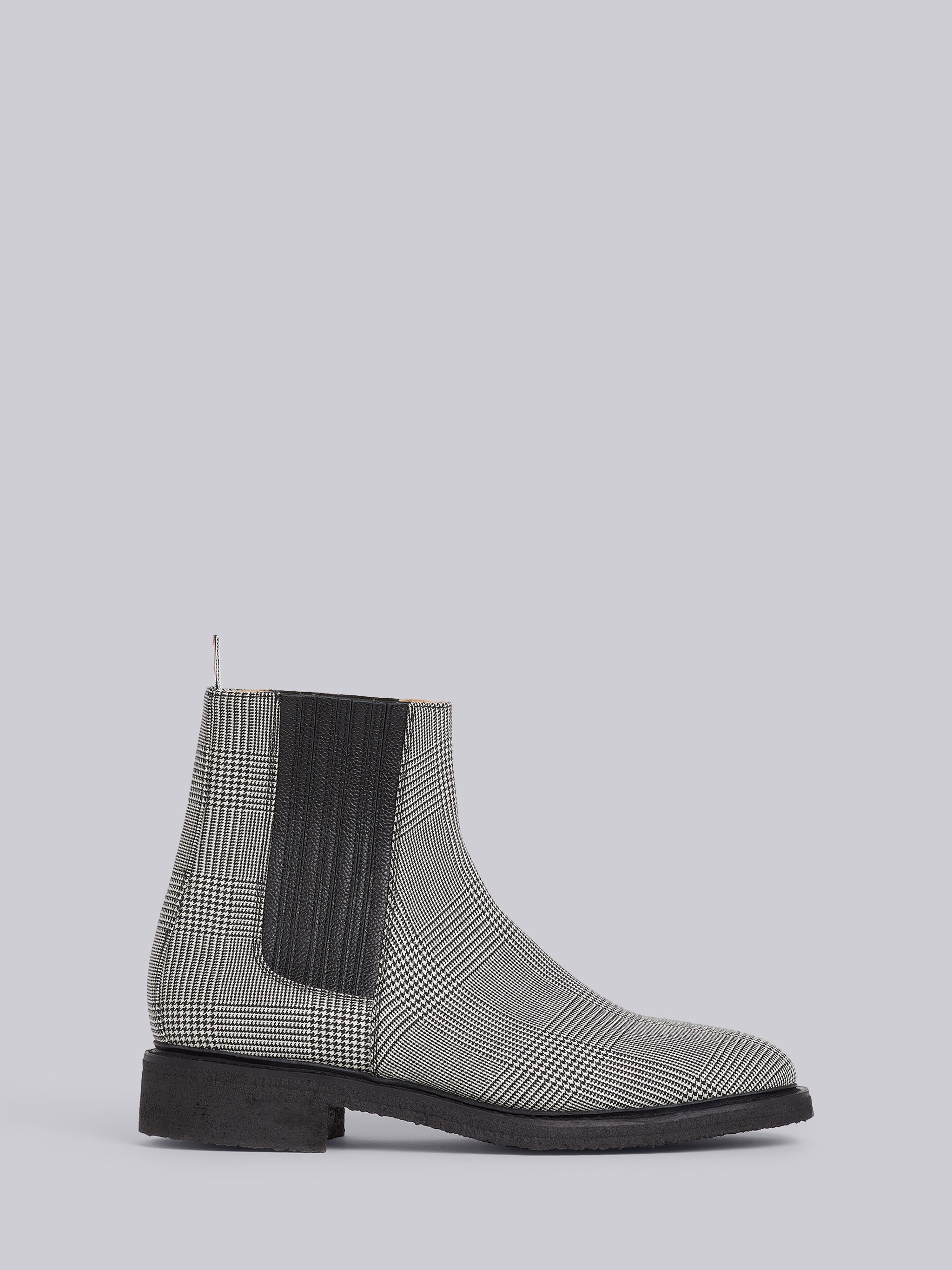 Black and White Prince of Wales Crepe Sole Chelsea Boot - 1