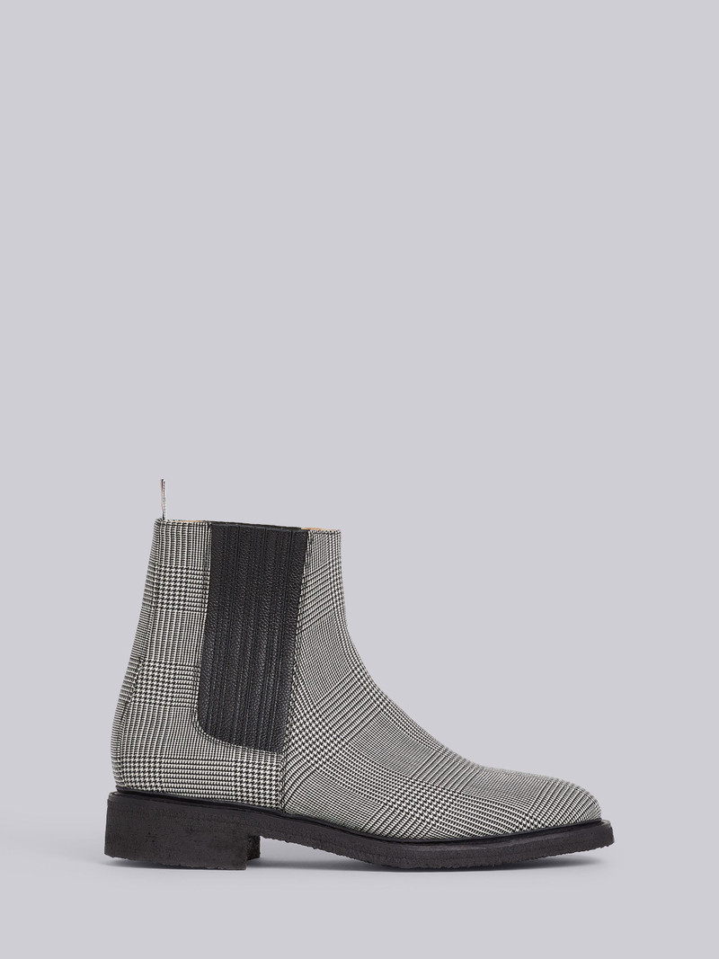 Black and White Prince of Wales Crepe Sole Chelsea Boot 1