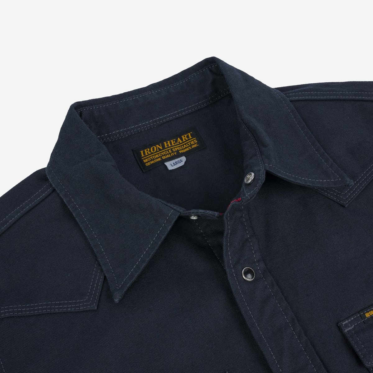 IHSH-381-BLK 9oz Military Serge CPO Shirt - Black - 8