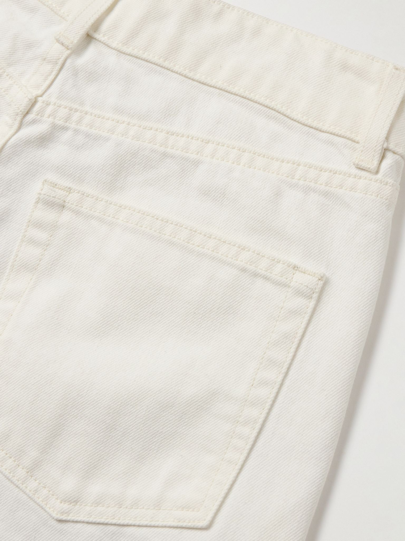 Marlene cropped high-rise wide-leg jeans Cream - 5