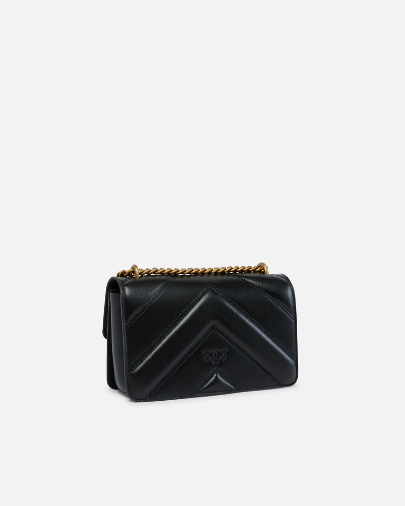 PINKO LOVE BAG MINI CHEVRON-QUILTED NAPPA LEATHER CROSSBODY BAG outlook