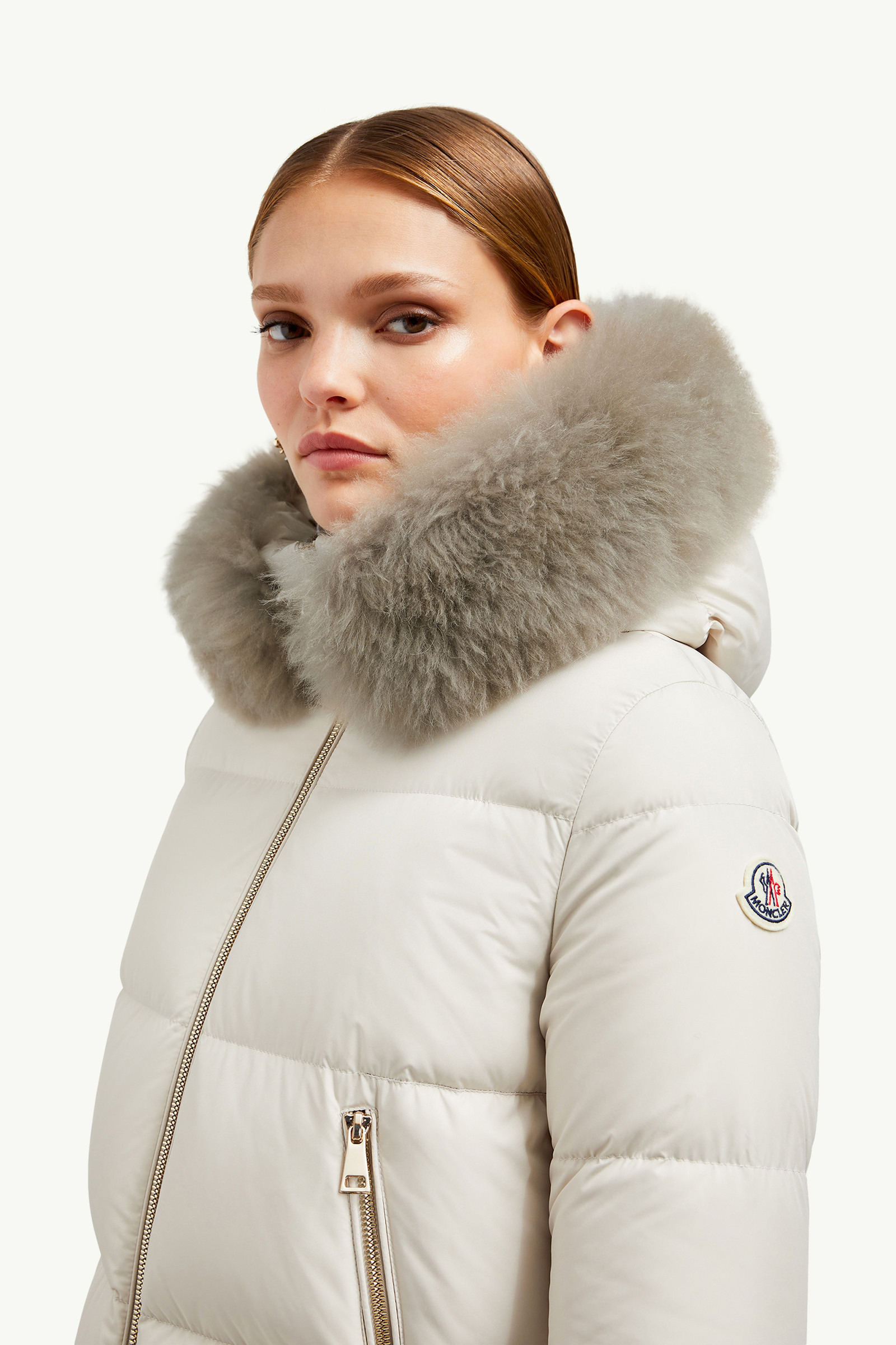 Laichefur Hooded Shearling-Trimmed Short Down Jacket - 4