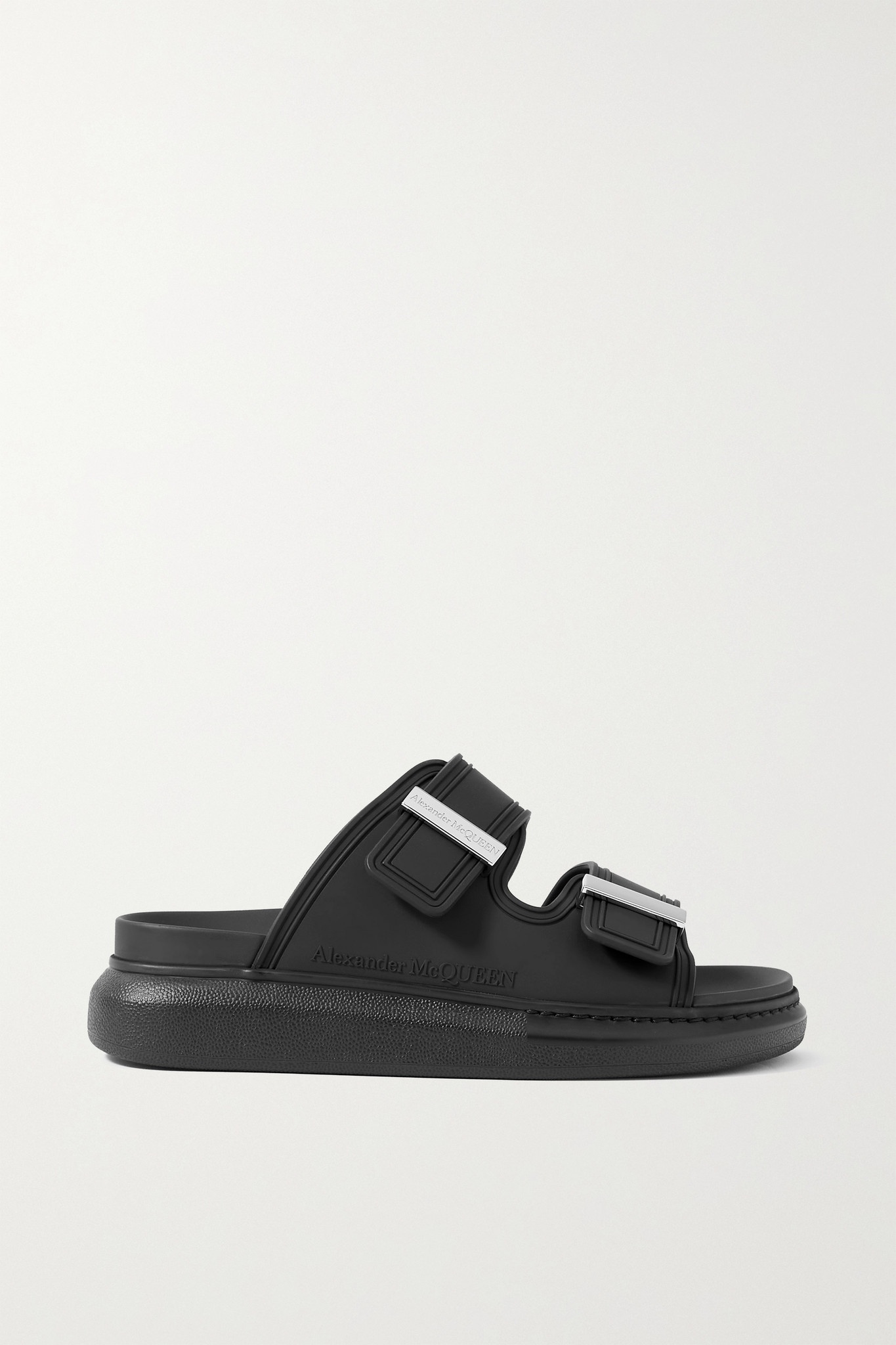 サンダル・ミュール MCQUEEN RUBBER SANDALS Alexander McQueen Blue Mens Hybrid Tech Leather Rubber