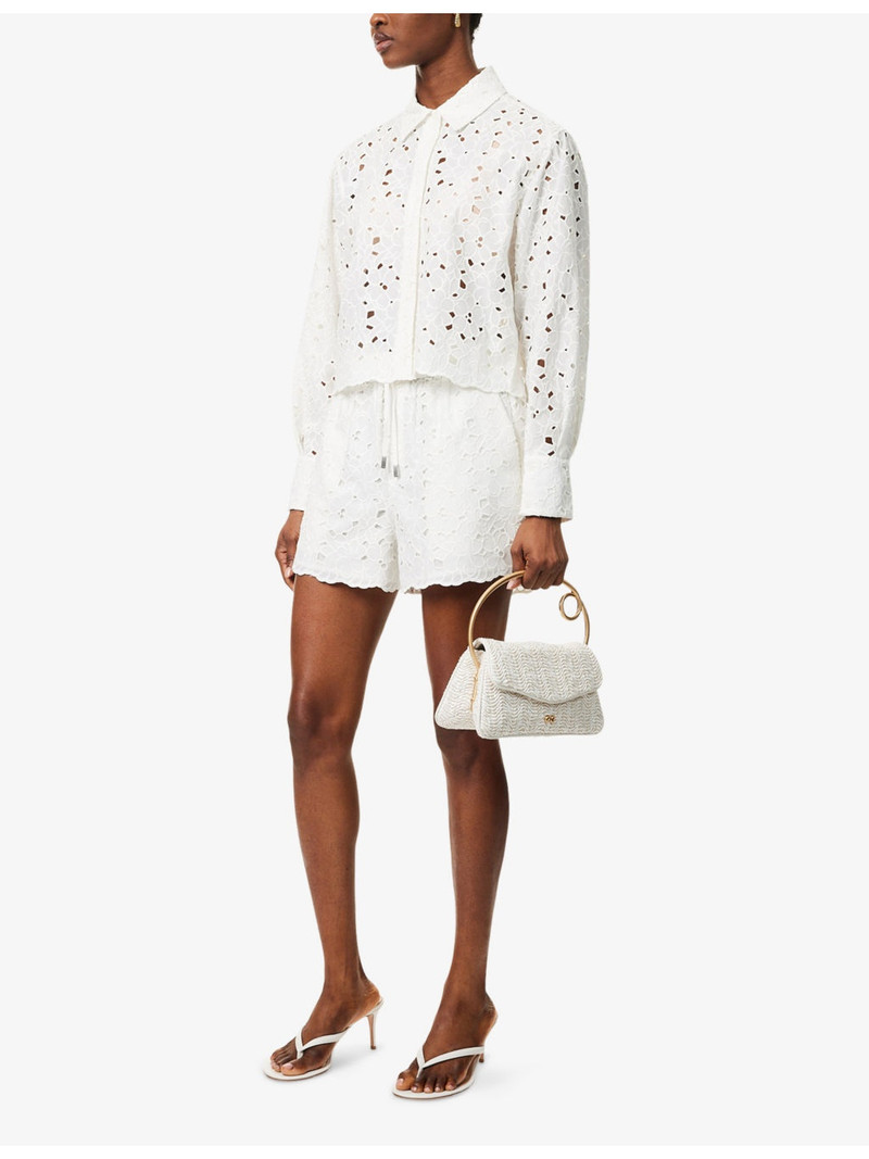 SIMKHAI Laurence Embroidered Cotton Shorts outlook