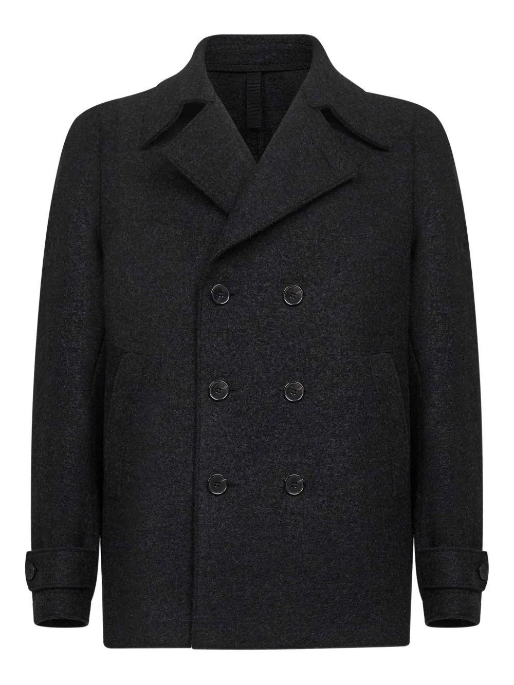 double-breasted wool coat - 1