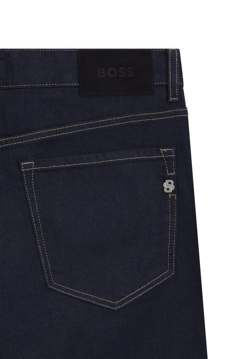 INDIGO STRAIGHT-FIT JEANS IN STRETCH DENIM 6