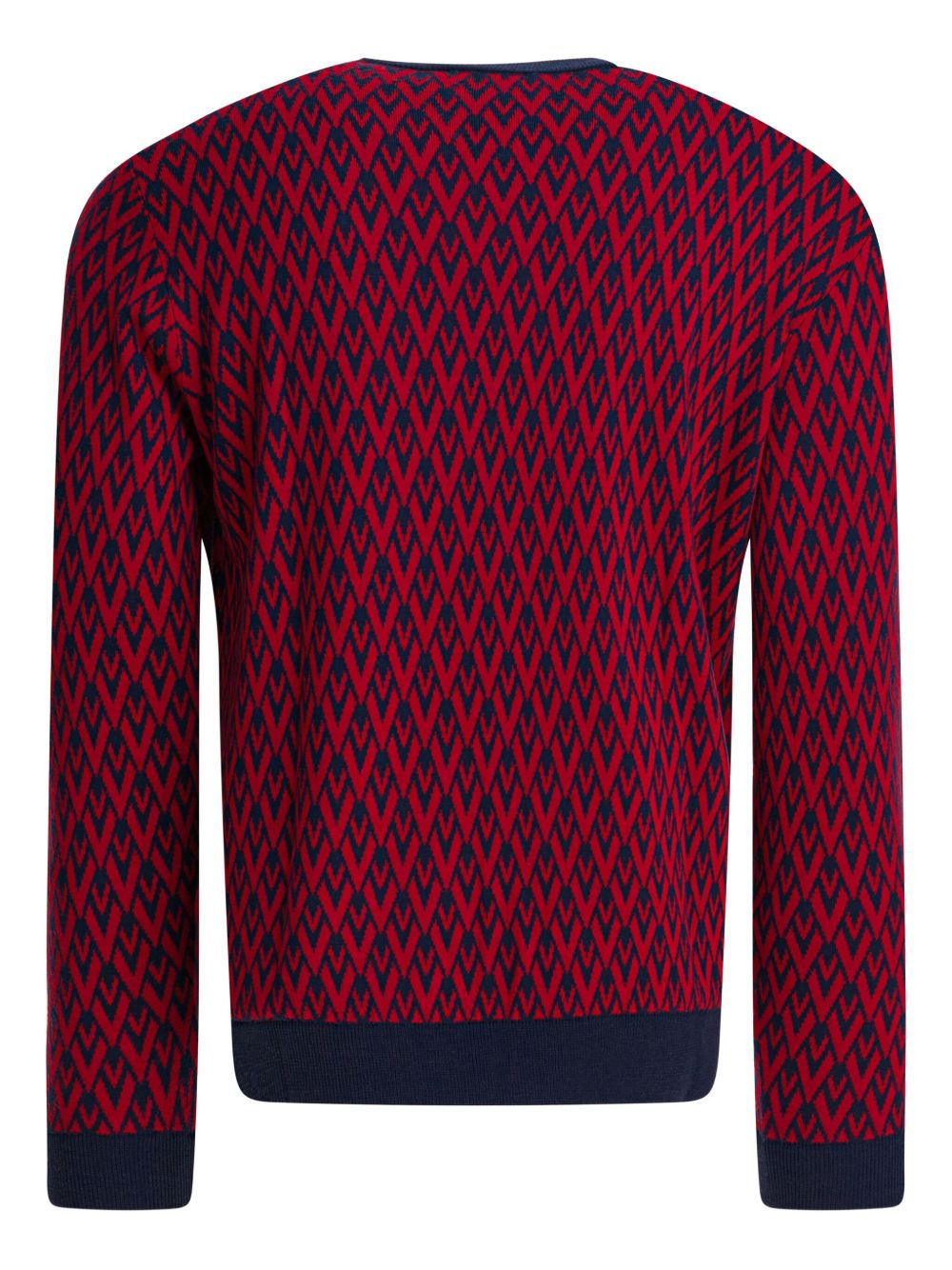 chevron-pattern wool sweater - 2