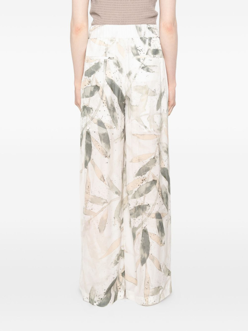 leaf-print elasticated trousers 4