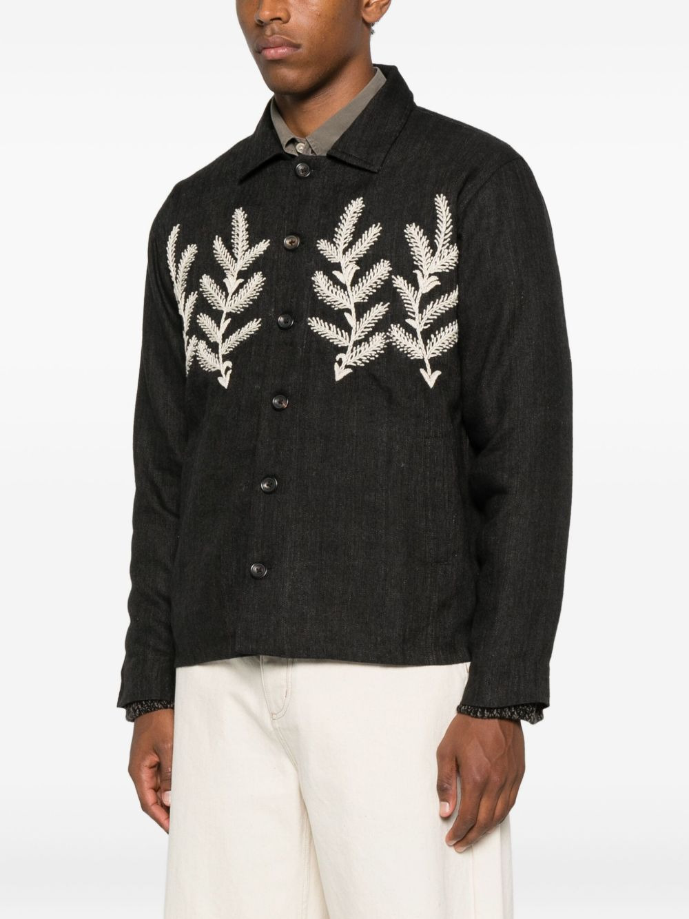 embroidered-sprig jacket - 2