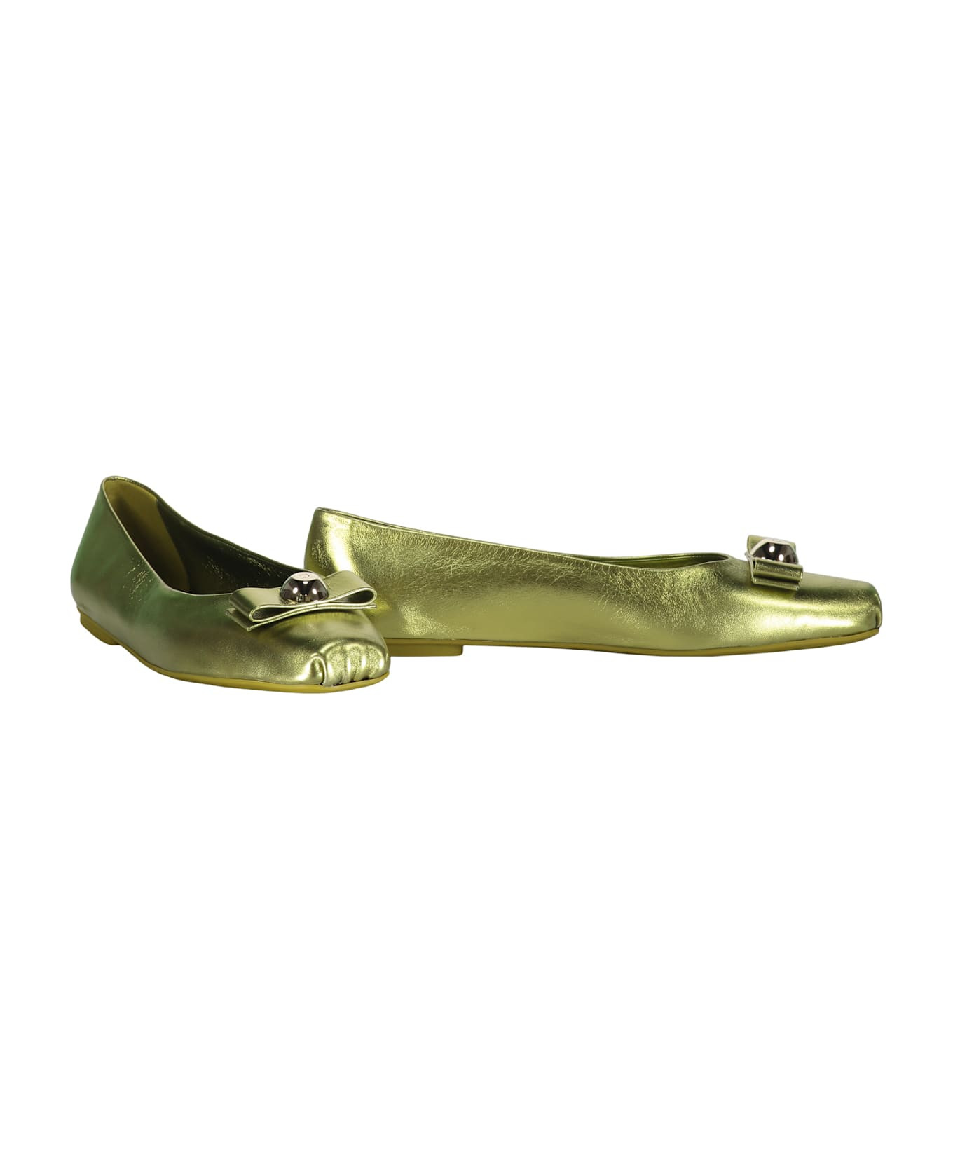 Leather Ballet Flats With Logo - 2