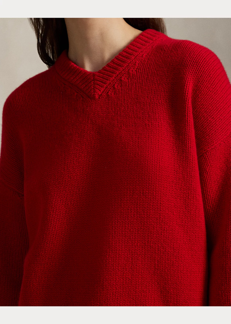 Cashmere High V-Neck Sweater 5