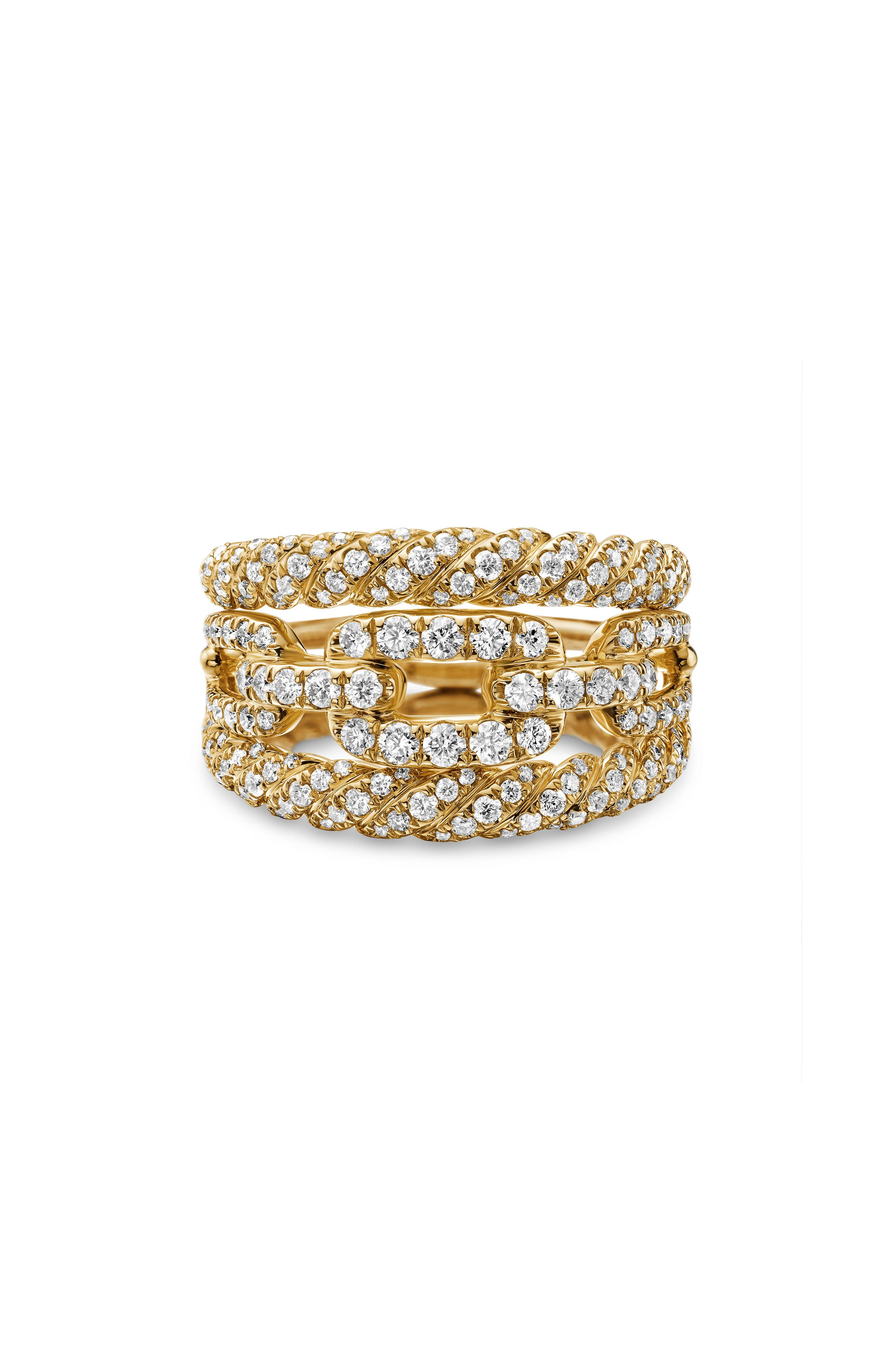 David Yurman Stax Diamond Stack Ring in Yellow Gold at Nordstrom - 1