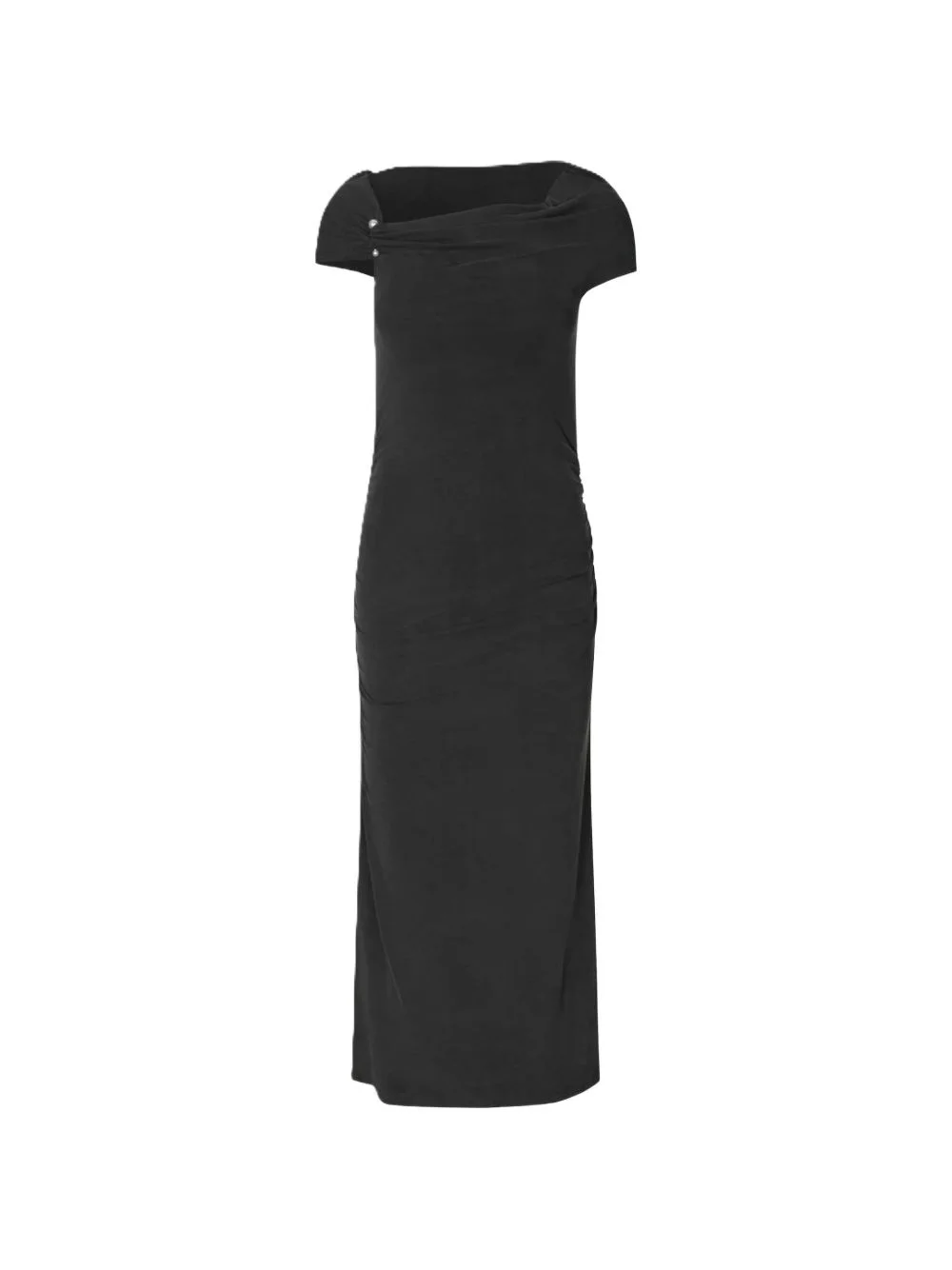 off-shoulder ruched midi dress - 1