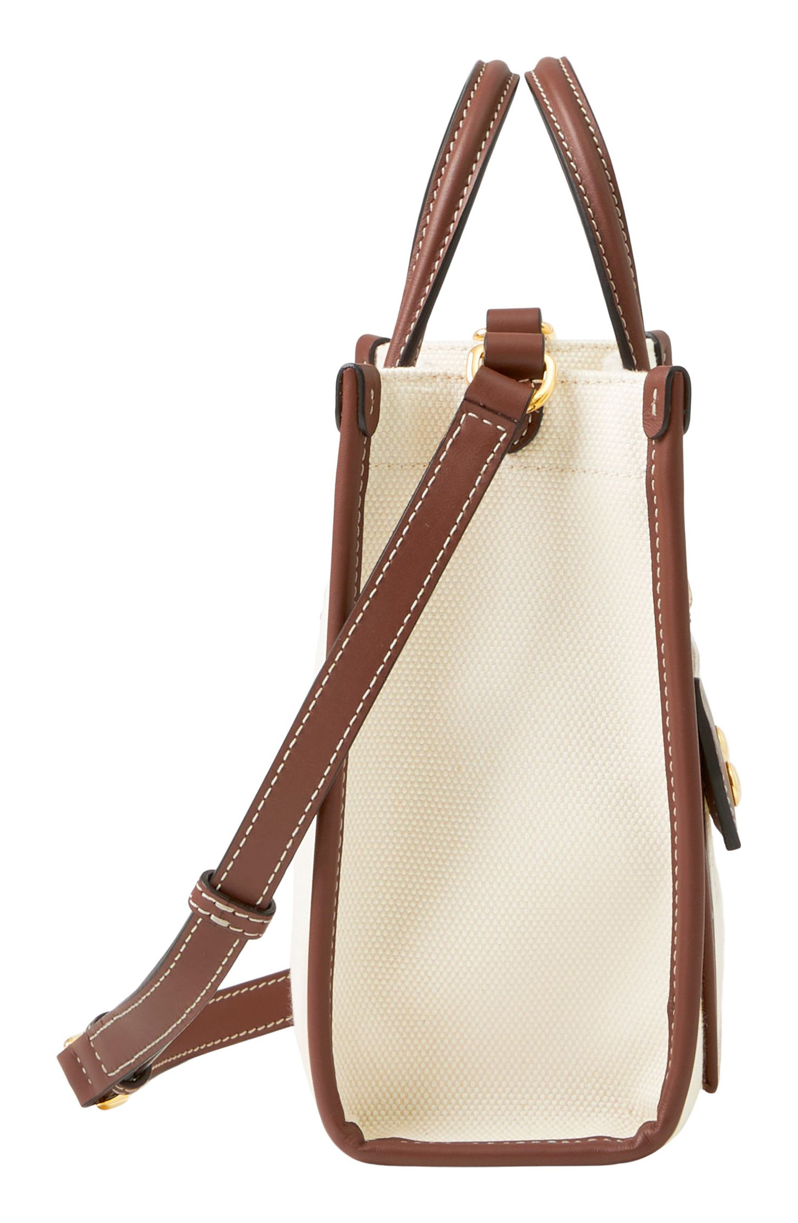 burberry Mini Towner Horseferry Print Canvas & Leather Tote in Natural/Tan at Nordstrom - 5