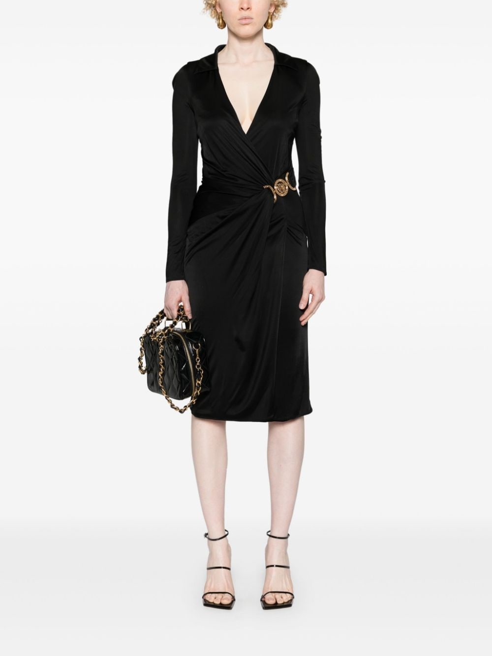 Medusa-plaque jersey midi dress - 2