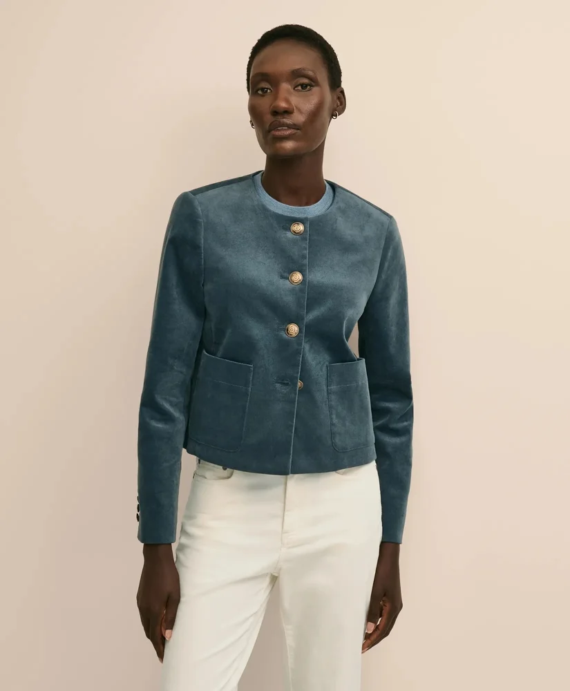 Cotton Blend Velveteen Jacket - 1