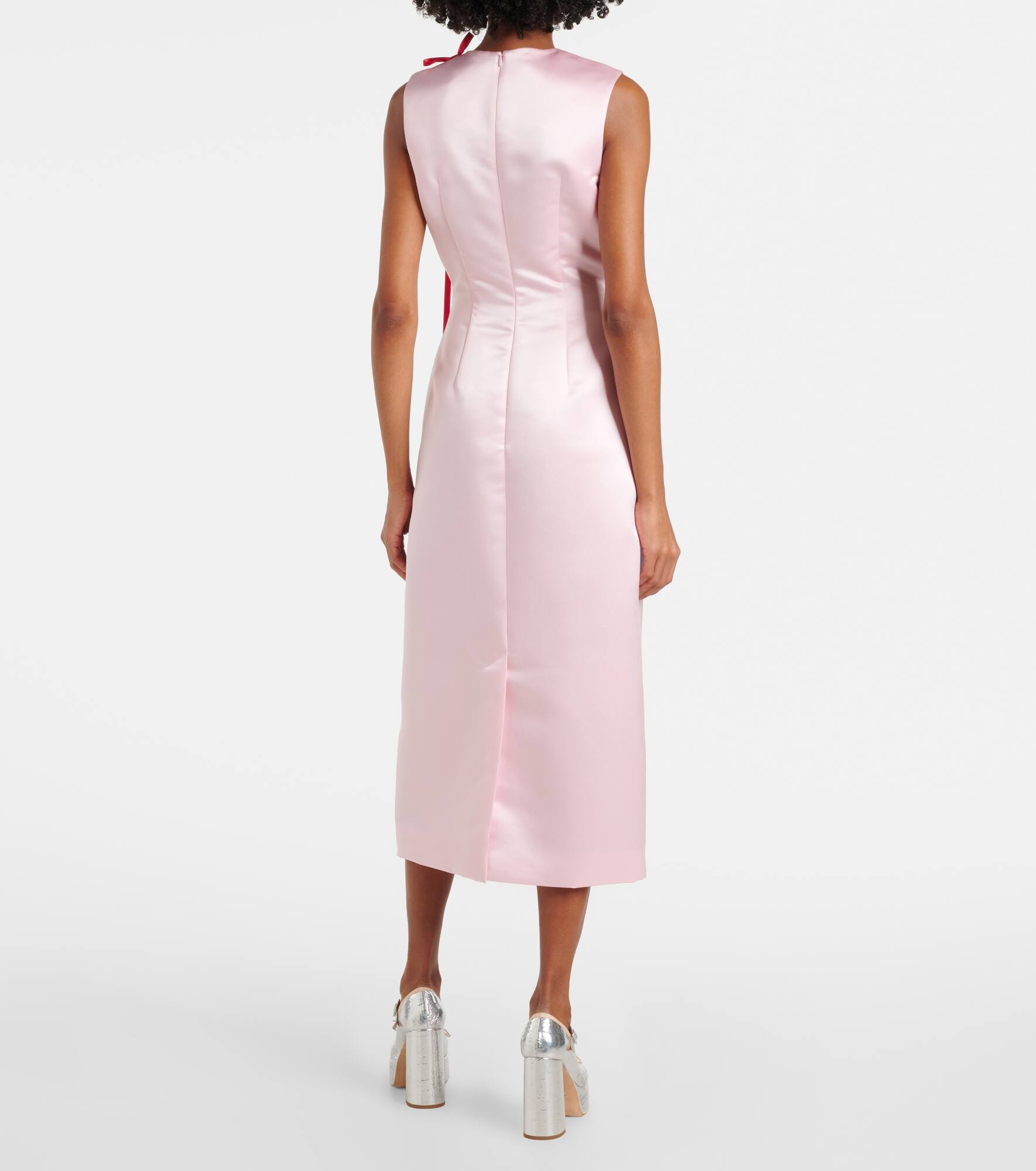Bow-detail satin midi dress - 3