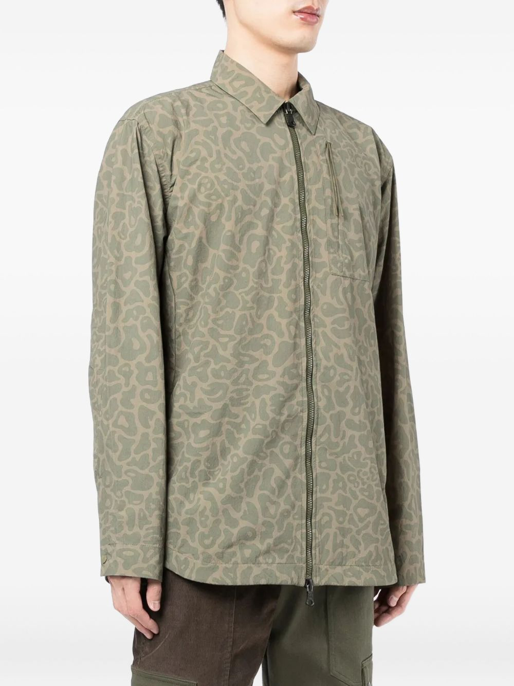 geometric-print shirt jacket - 3
