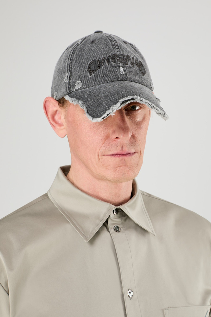 Faded Black Distorted Washed Cap 1