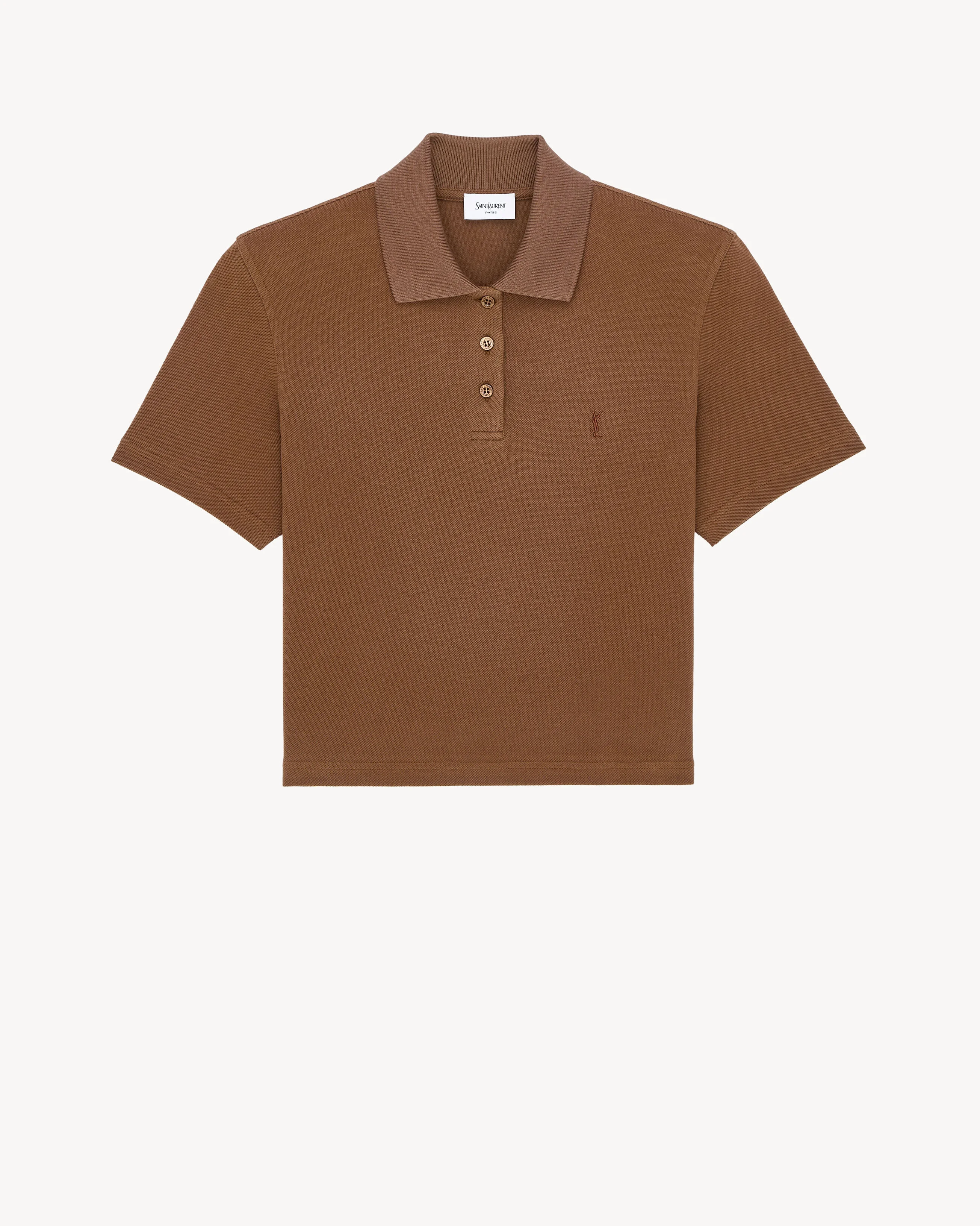 CASSANDRE CROPPED POLO IN COTTON PIQUÉ - 1