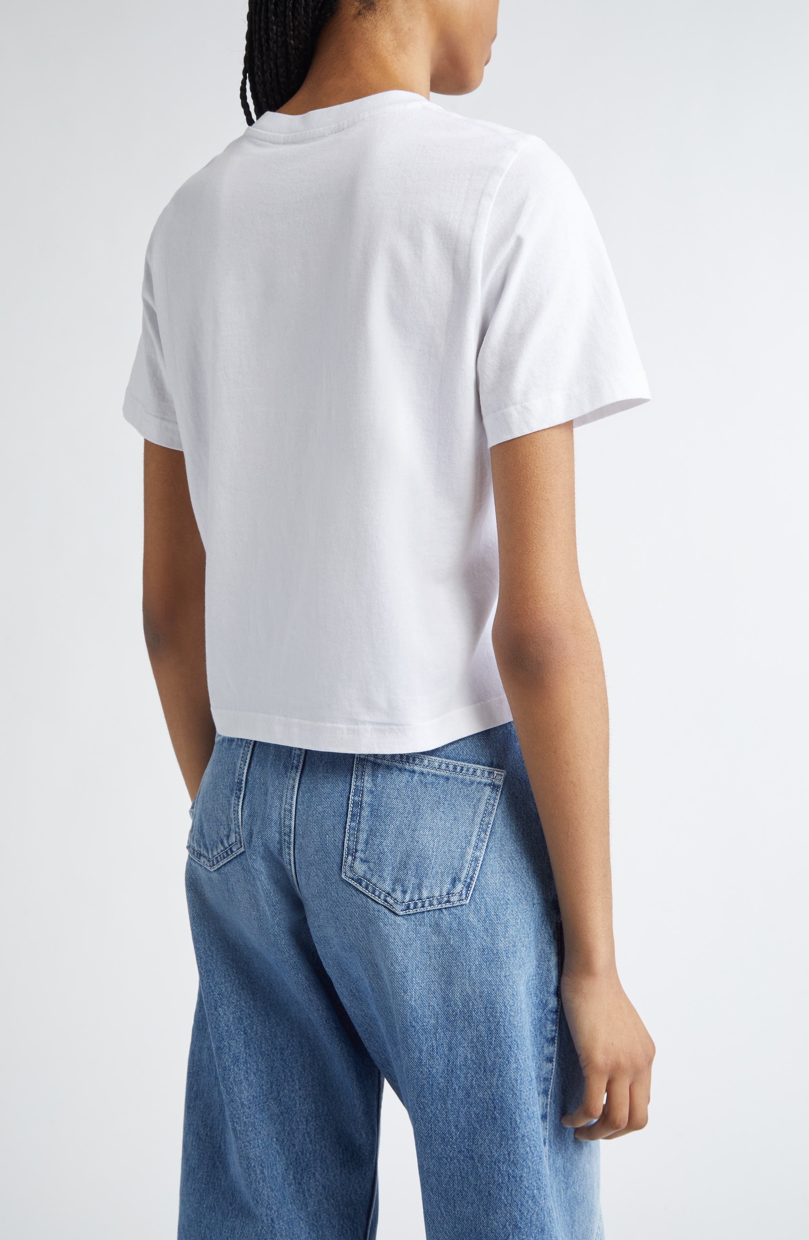 JW Anderson Panelled Anchor Embroidered Crop T-Shirt in White at Nordstrom - 2