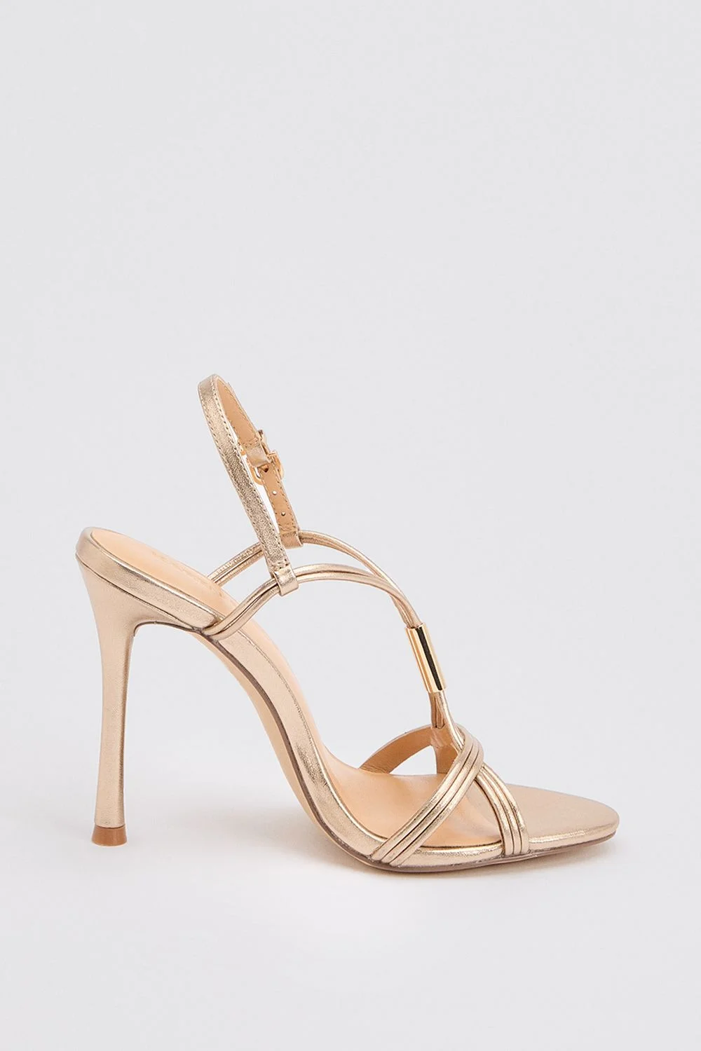 Leather Strappy Heeled Sandal - 1
