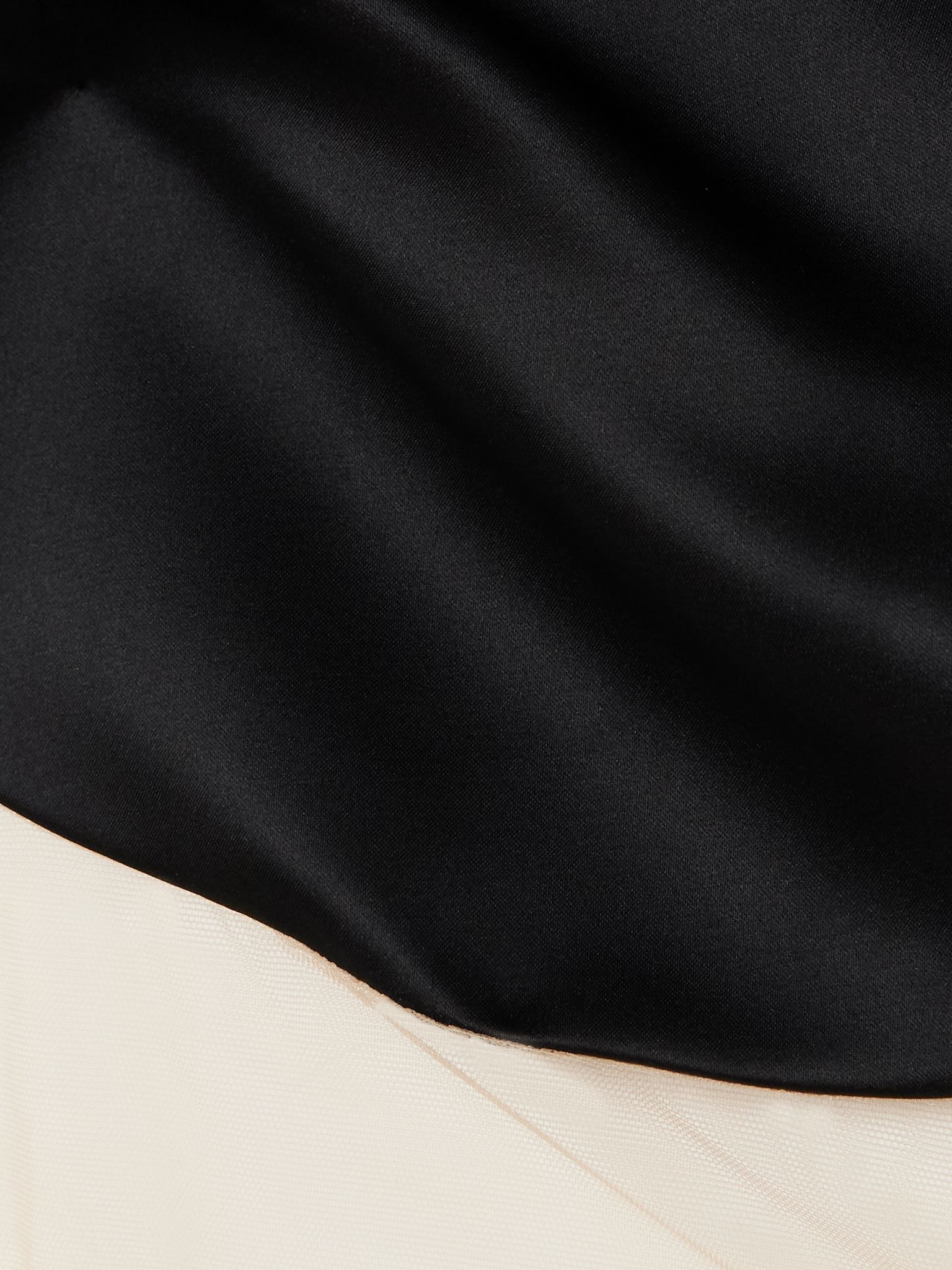 Illusion mesh and duchesse-satin bodysuit Black - 5