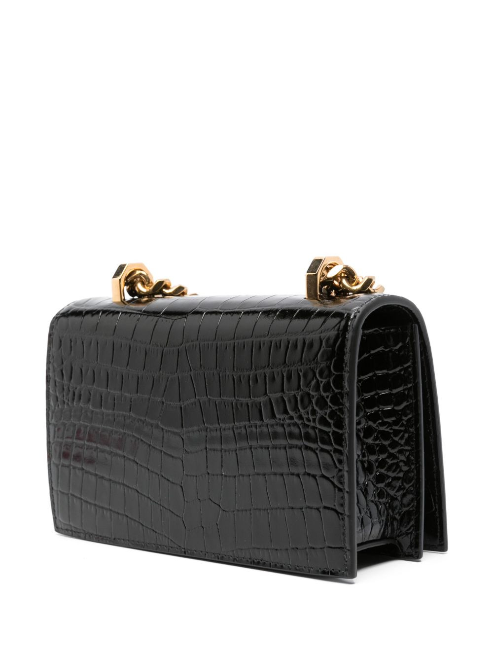 Jewelled crocodile-effect satchel - 3