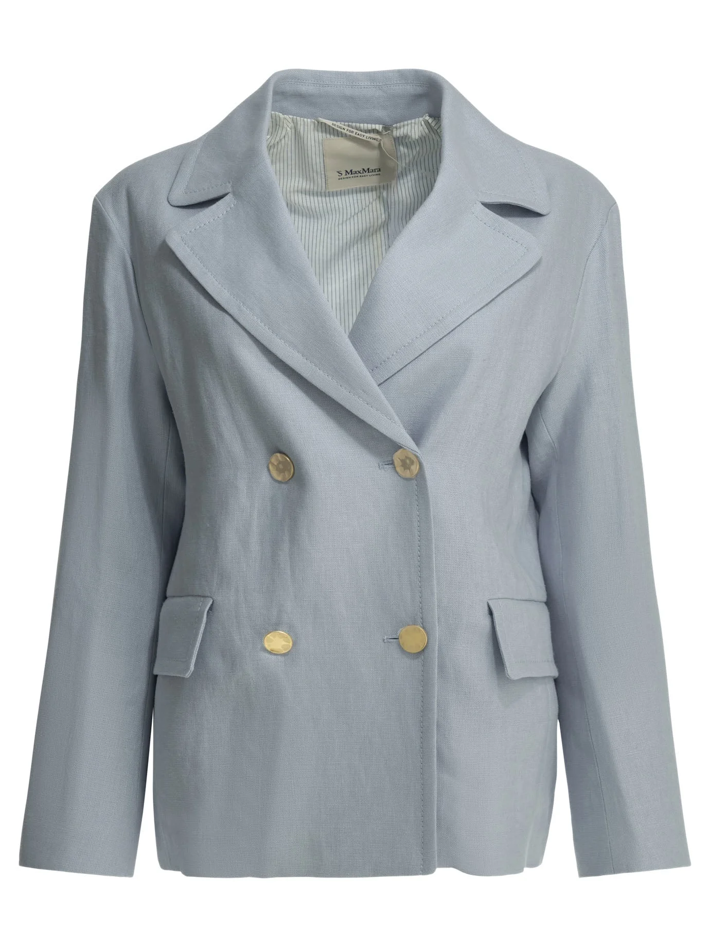 Max Mara S Linen Double-breasted Blazer - 1