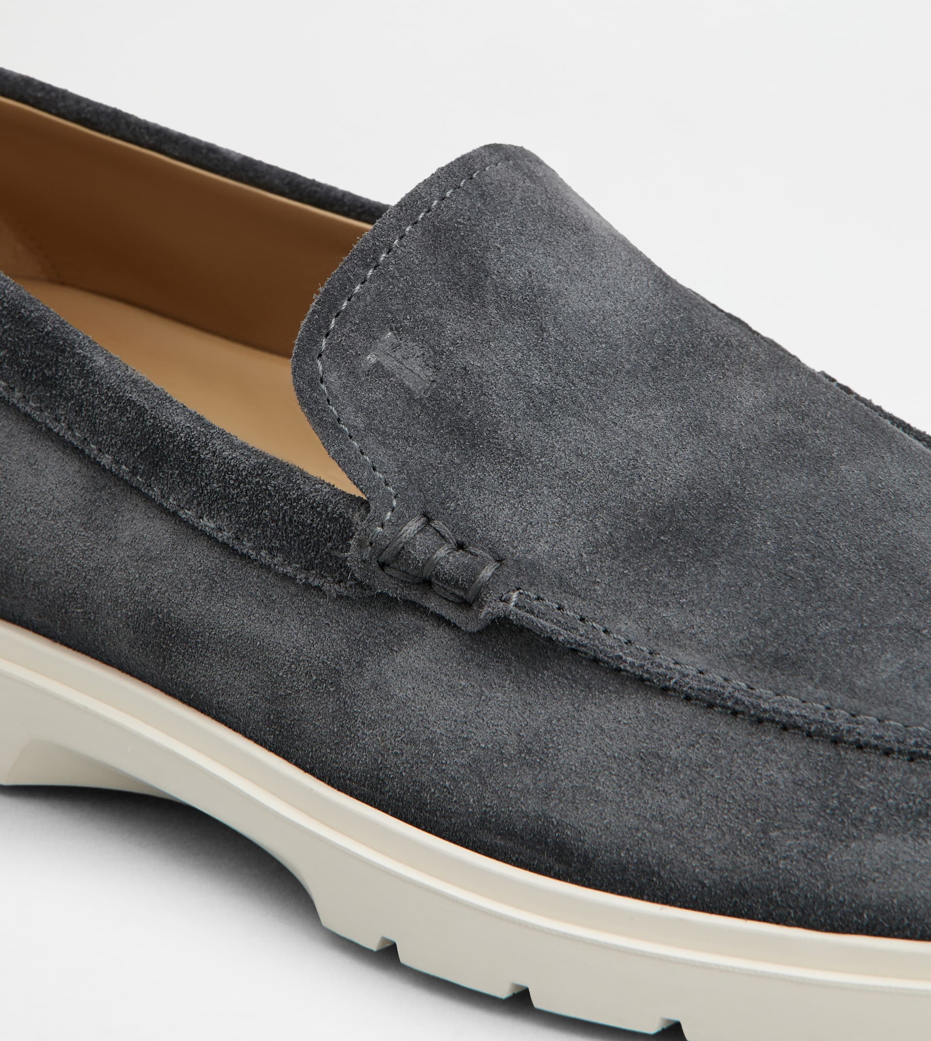 SLIPPER LOAFERS IN SUEDE - GREY - 5