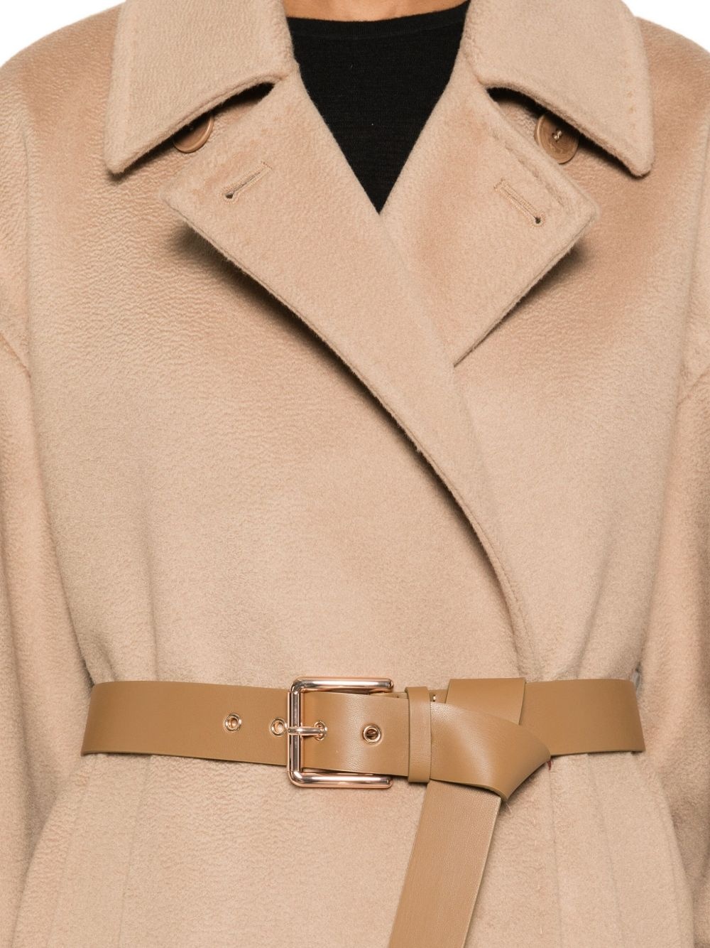 double-breasted belted coat - 5