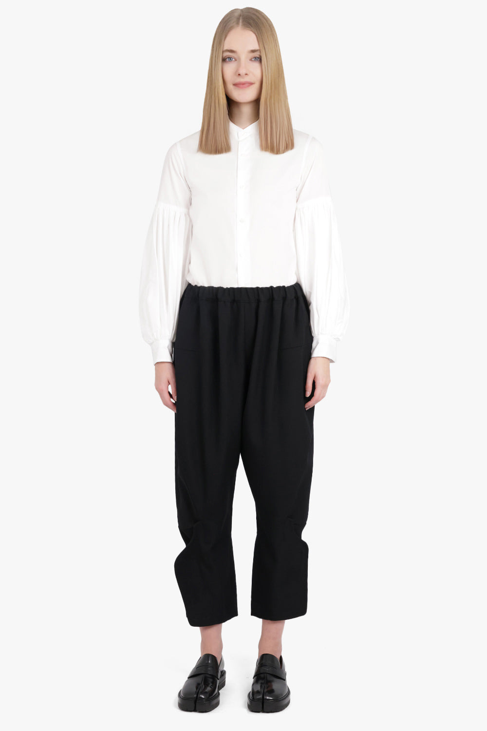RUCHED BALLOON L/S BLOUSE | WHITE - 4