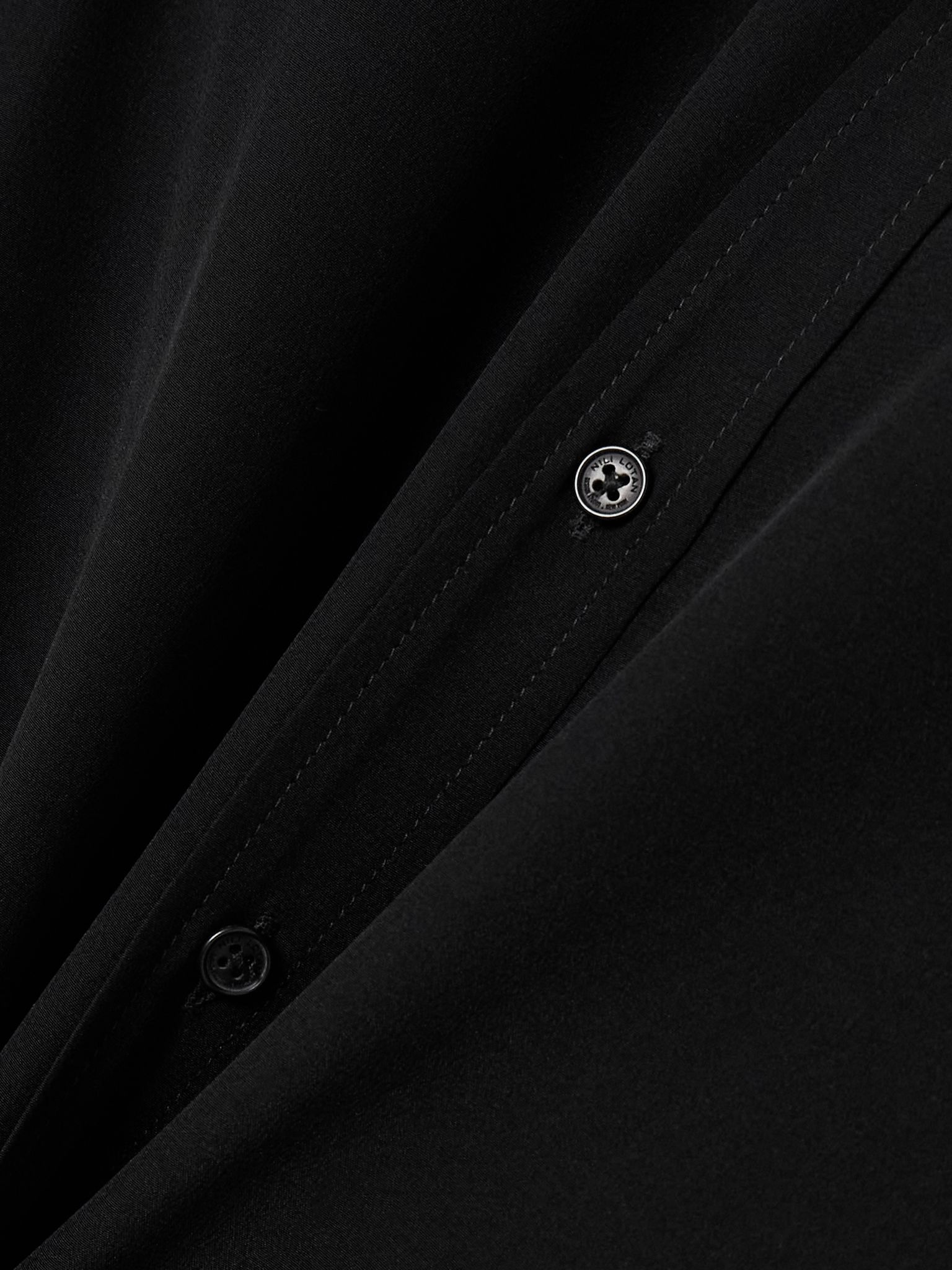 Gaia silk crepe de chine shirt Black - 4