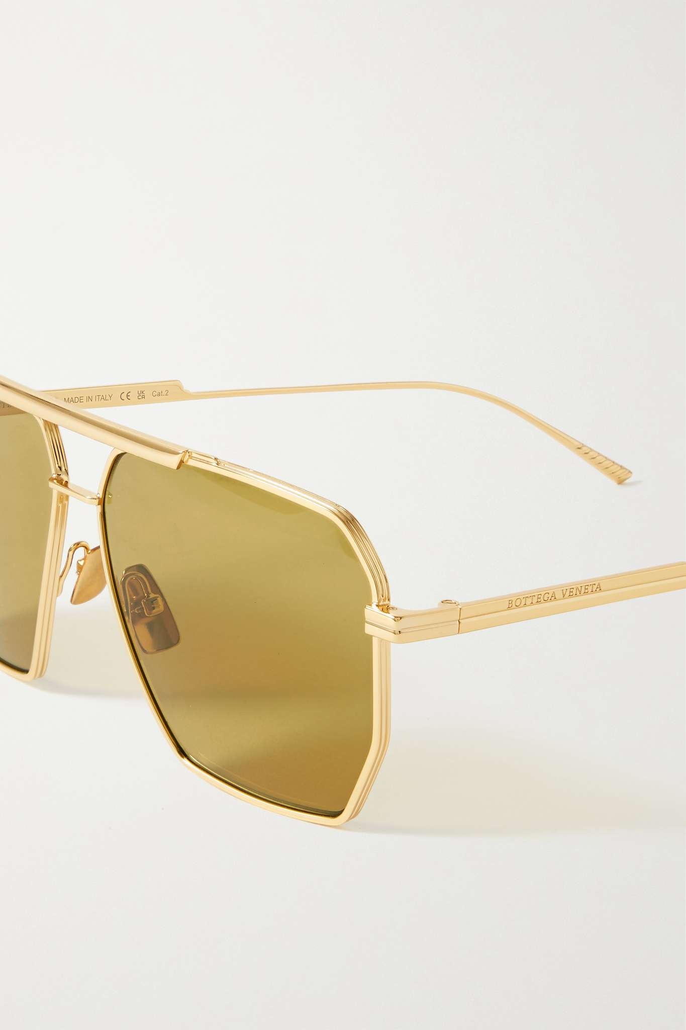Aviator-style gold-tone sunglasses - 4