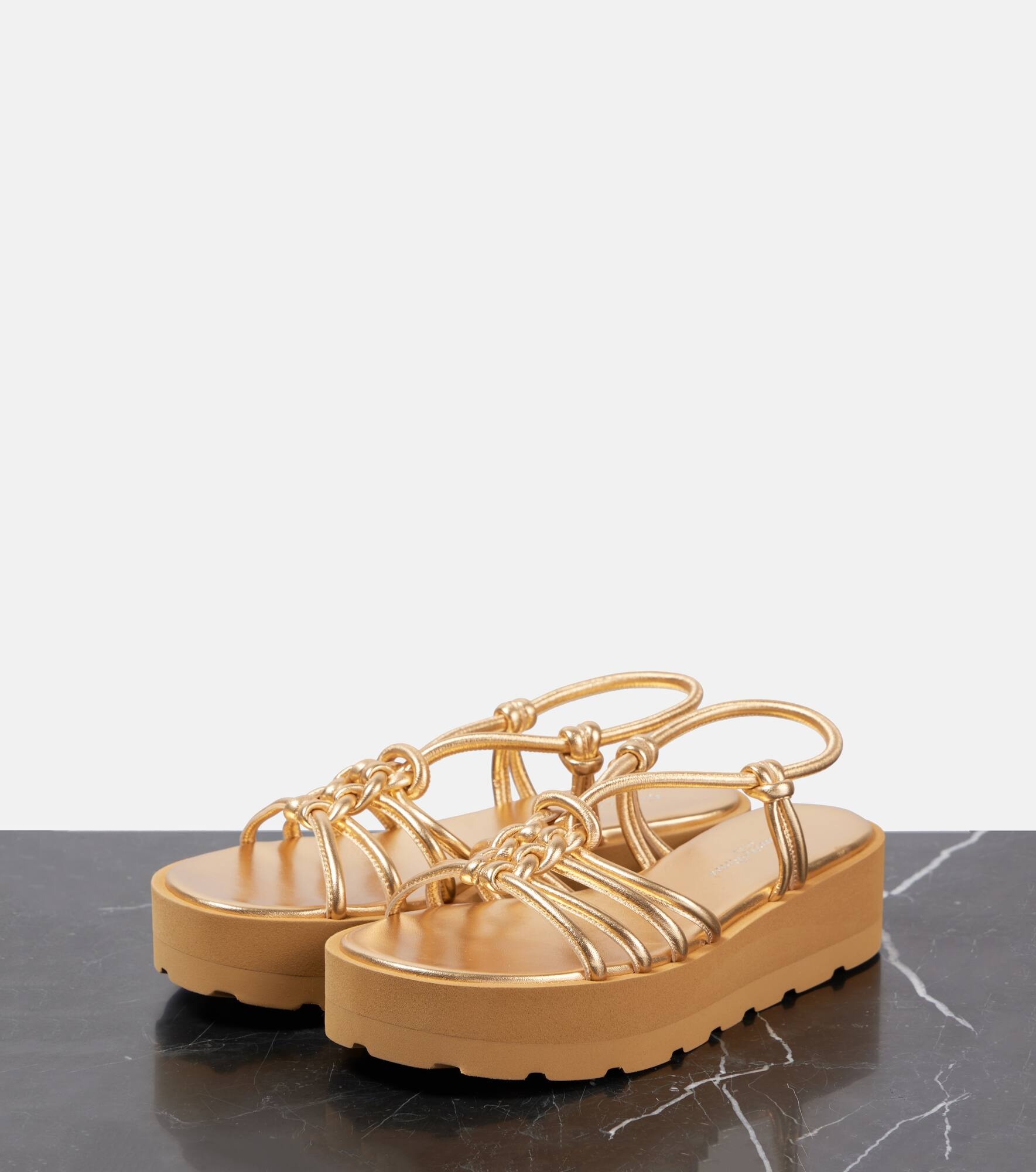 Metallic leather sandals - 4