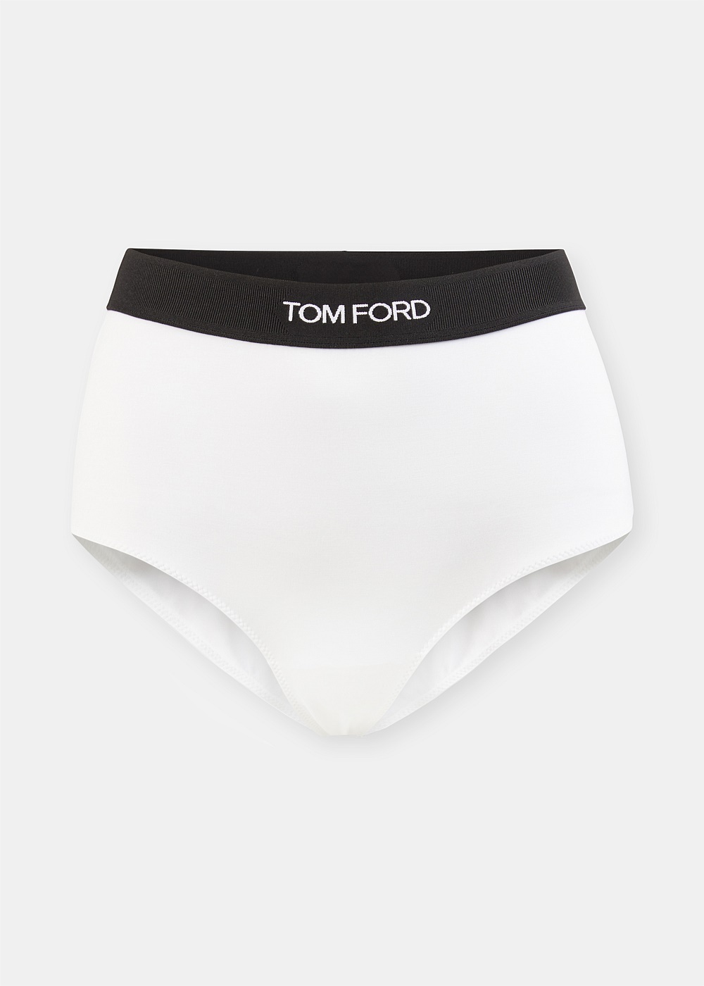 White Modal Signature Logo Briefs - 1