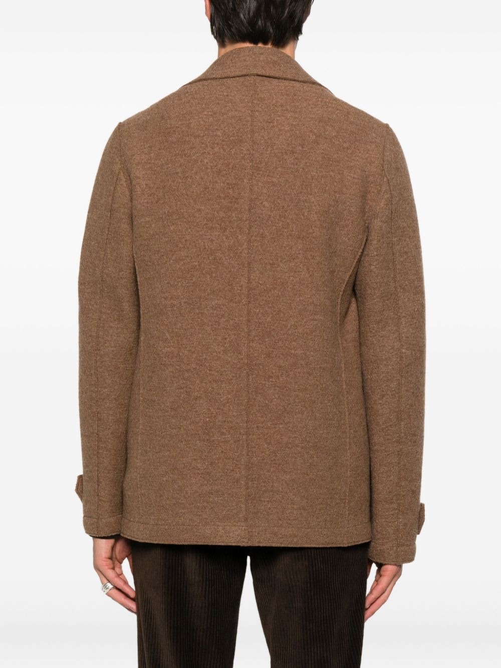 double-breasted wool peacoat - 4