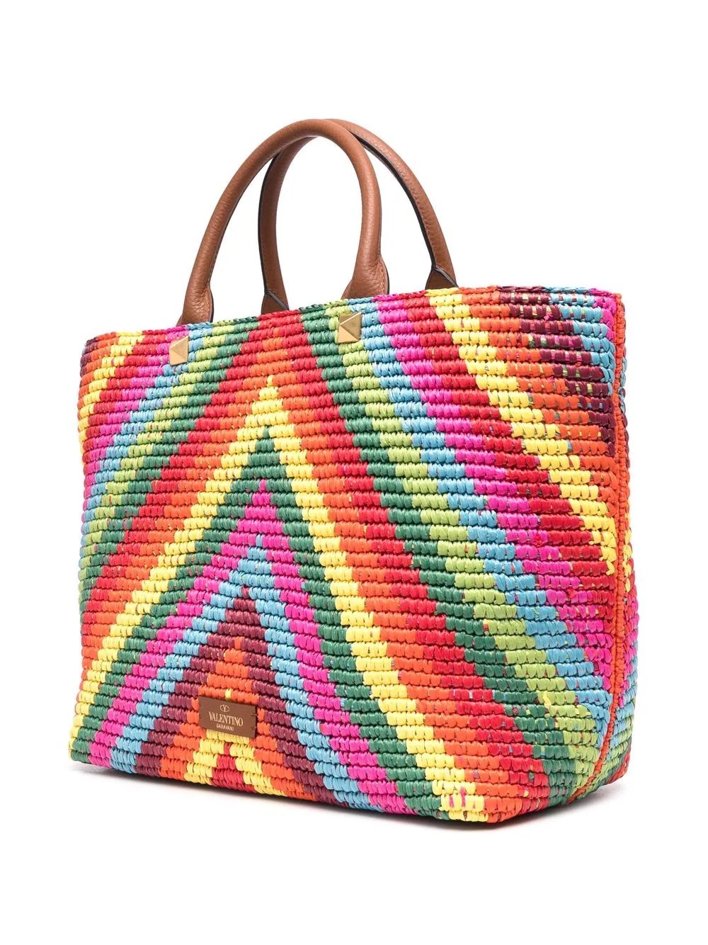 Optical logo woven tote bag - 4