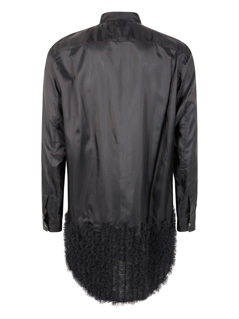ruffled-hem satin shirt - 2