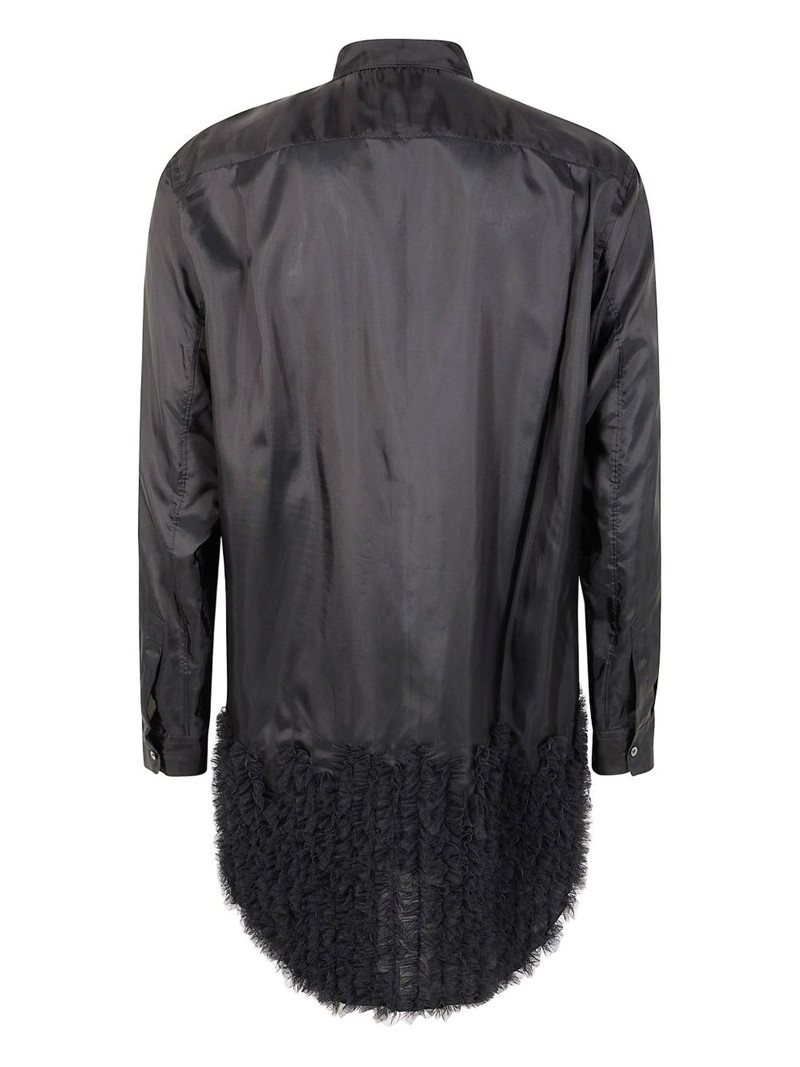 Comme des Garçons Homme Plus ruffled-hem satin shirt outlook
